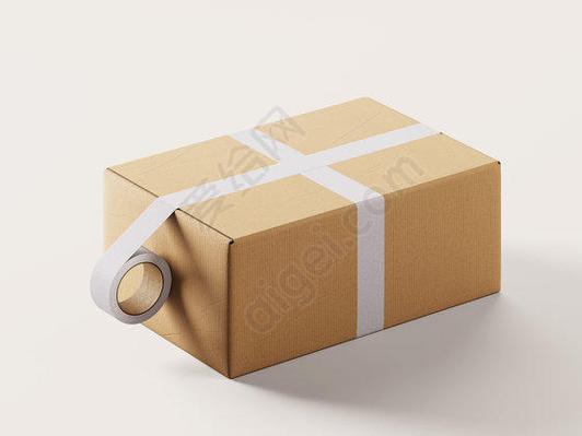 牛皮纸箱瓦楞纸箱封箱胶带样机包装设计